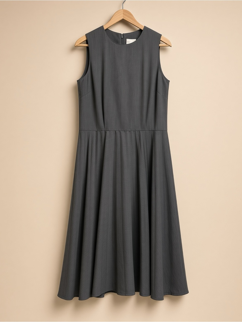 Emma James Sleeveless Midi Dress in Charcoal Gray